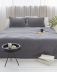 Grey linen duvet cover with zipper - Linen Couture
