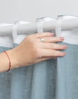 Greyish Mint linen curtain with multifunctional tape - Linen Couture