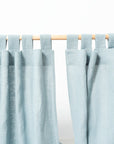 Greyish Mint linen curtain with tabs - Linen Couture