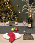 Handmade Natural Linen Christmas Tablecloth for Dining Tables - Linen Couture