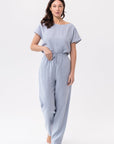 Ice Blue linen / Natural Linen Pajama set / Linen loungewear / Linen sleepwear - Linen Couture
