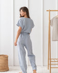 Ice Blue linen / Natural Linen Pajama set / Linen loungewear / Linen sleepwear - Linen Couture
