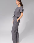 Ice Blue linen / Natural Linen Pajama set / Linen loungewear / Linen sleepwear - Linen Couture