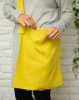 Lemon linen crossbody bag - Linen Couture