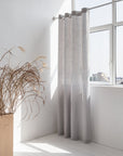 Light Grey linen curtain with grommets - Linen Couture