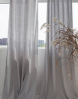 Light Grey linen curtain with grommets - Linen Couture