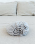 Light Grey linen fitted bedsheet - Linen Couture