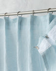 Linen curtain with pleating tape and crown in Safari green - Linen Couture