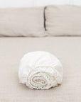 Linen Fitted Bed Sheet in Natural Light - Linen Couture