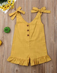 Linen Romper with Ruffles for Kids - Linen Couture