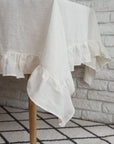 Linen Tablecloth with Ruffles - Linen Couture