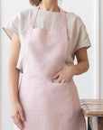 Moss Green linen apron - Linen Couture