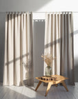 Natural linen curtain with blackout, tabs - Linen Couture