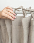 Natural linen curtain with tie top - Linen Couture