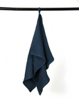 Navy Blue linen waffle towels set - Linen Couture