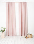 Pale Pink linen curtain panel with rod pocket - Linen Couture