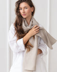 Reddish brown linen scarf - Linen Couture
