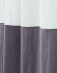 White and Natural Light linen curtains with tabs, two tones - Linen Couture Boutique