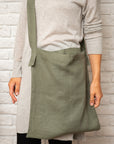 Safari Green crossbody linen bag - Linen Couture Boutique
