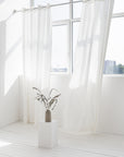 White linen curtain with grommets - Linen Couture Boutique