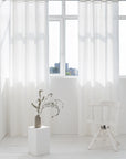 White linen curtain with grommets - Linen Couture Boutique