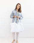 White linen beach bag - Linen Couture Boutique