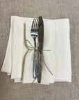 Set of White Linen Napkins with a Decorative Hem (250 gsm) - Linen Couture Boutique