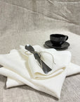 Set of White Linen Napkins with a Decorative Hem (250 gsm) - Linen Couture Boutique