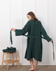 Set of Waffle Linen Robes with Towels for Two - Linen Couture Boutique