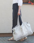 White linen beach bag - Linen Couture Boutique