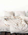 Softened flat linen bed sheet - Linen Couture Boutique