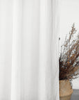 White linen curtain with tabs - Linen Couture Boutique