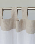 White and Pastel Plum linen curtains with tabs, two tones - Linen Couture Boutique