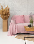 Woodrose linen couch cover - Linen Couture Boutique
