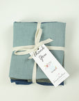 Set of softened linen coasters with tassels - Linen Couture