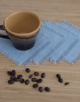 Set of softened linen coasters with tassels - Linen Couture